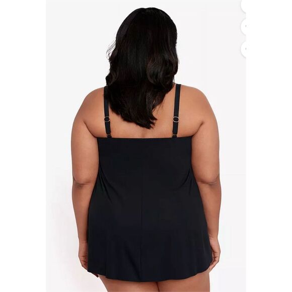 Ralph Lauren NWT size 18W black One-Piece Swimsuit Bandeau Flyaway - Picture 4 of 5
